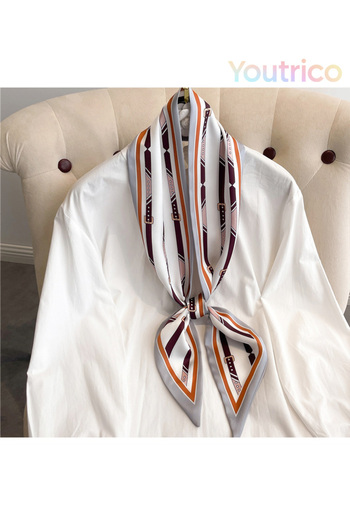 Youtrico Patterned silk scarf,Double Sided Headband&neckerchief,Autumn&winter atmosphere