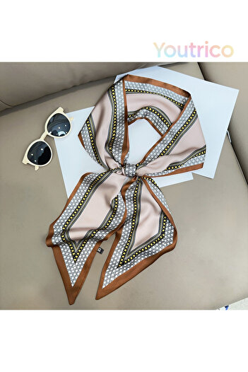 Youtrico Patterned silk scarf,Double Sided Headband&neckerchief,Autumn&winter atmosphere