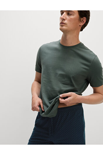 Marks & Spencer Pure Cotton Geometrik Desenli Pijama Takımı