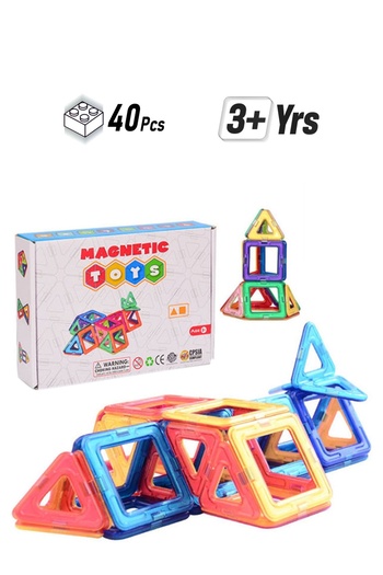 HALAMODO JZRtoys04 40- Piece Jolly mags 3D Magnetic Building Blocks Set 40 3+ Years
