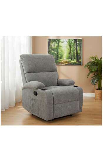 Crestj Fixed Recliner Chair in Stone Gray - Modern and Luxurious Design