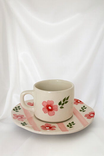 Hausette Flower Pattern Ceramic Turkish Coffee, Mug, Turkish Coffee Cup, Cup, Mug
