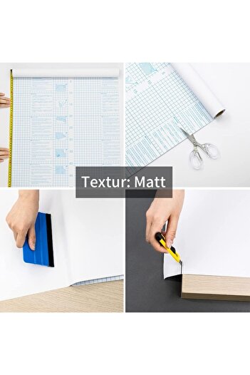 Hode Self-Adhesive Furniture Veneer Sticker, 60 x 300 cm, Matte White Model - CN