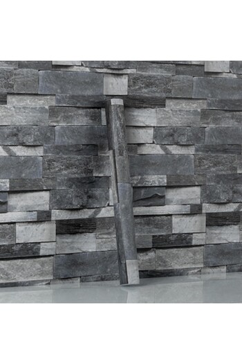 Hode 3D Self-Adhesive Wallpaper, Brick Imitation Design, Covers 5.39 sqm, Modern Design, Gray Stone
