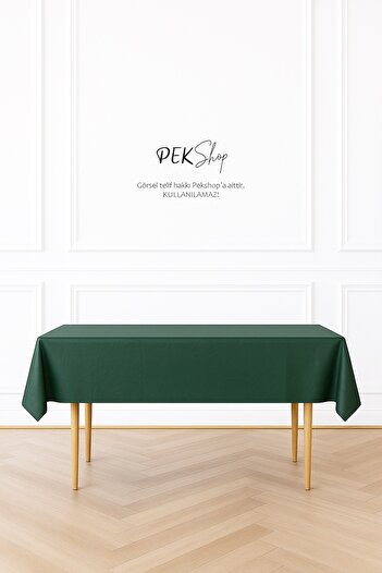 PEKSHOP Reusable Green Tablecloth Luxury Plastic Table Cover Green