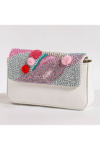 crystalicious Charlie Faux Leather Crossbody Bag Hand-Embroidered Perfect Balance Between Chic and Comfort
