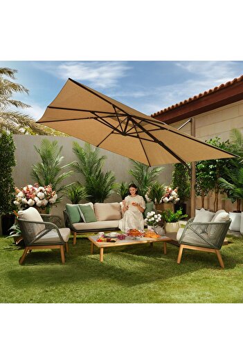 Danube Home Omeya 5-Seater Outdoor Sofa Set | Aluminium Frame Garden Furniture | Modern Patio Seating