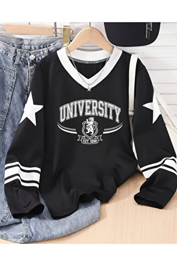 Toum Touz Design Unisex Oversize V-Neck Sweatshirt