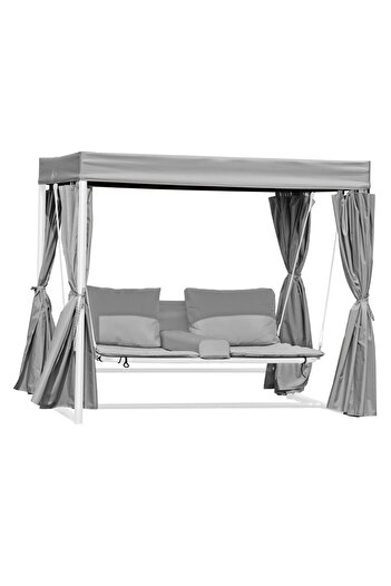 Danube Home Ellora Daybed Cum Swing | 2-Seater Hammock Chair | Modern Indoor Outdoor Swing Chair - White