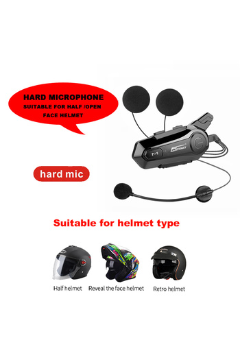 Kebidumei 1PC Half Helmet 1PCS/2Pcs Bluetooth Intercom Motorcycle helmet bluetooth headset for 2 Rider interco