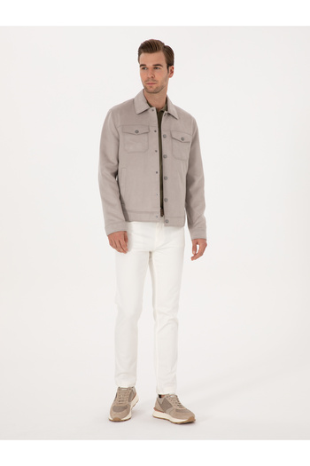 Cacharel Gri Suni Deri Ceket 50314728-VR024