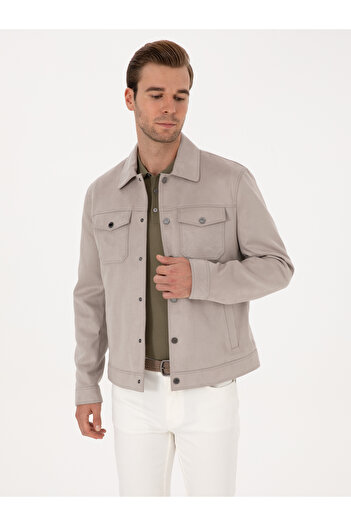 Cacharel Gri Suni Deri Ceket 50314728-VR024