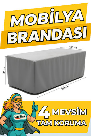 Car Shell Bahçe Mobilya Koruma Örtüsü Branda 200x150x80 cm – Su Geçirmez, Dayanıklı, 4 Mevsim Kullanım