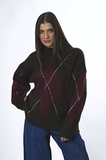 ABBRA Women's Wide Diamond Pattern Sweater