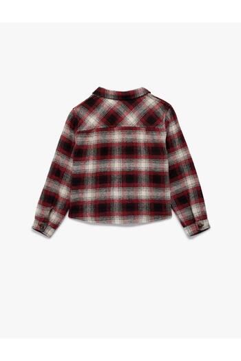 Koton Girl's Long Sleeve Classic Collar Patterned Lumberjack Shirt (Aw 25)