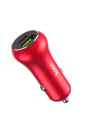 Hoco Car Charger Z38 1XUSB 18W+PD QC3.0 20W, Red