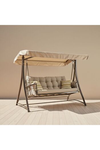 Danube Home Lucia 3-Seater Swing Hammock Chair | Modern Hanging Chair for Indoor/Outdoor | 236 x 125 x 176cm