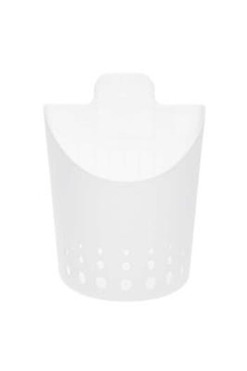 Tesa Bathroom Shelf Waterproof, Plastic + Stainless Steel, Adhesive Mount, White Finish, Single Shel