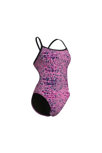 ARENA W Snakeskin Swimsuit Challenge Black-Pink Multi