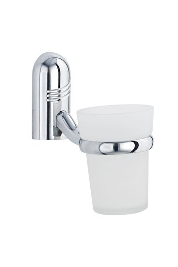 Lider Bathroom glass with holder, Nehir 933, glass, wall mounted