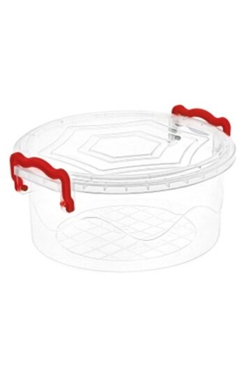 Inaplast Food container, Ella, plastic, round, orange, 2 L, with handles