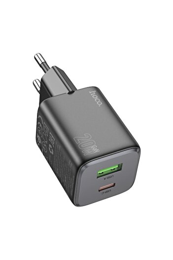 Hoco Încărcător de călătorie N41 Almighty cu 2 ieșiri USB QC3.0 18W și USB-C PD 20W, negru