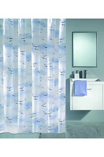 Kleine Wolke Shower Curtain Sky 34020, Bird Model, Blue, 180 x 200 cm