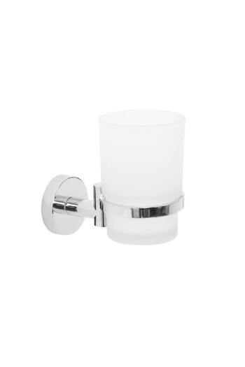 KADDA Bathroom glass with support, Nappy F044, wall-mounted, frosted, 11.4 x 6.7 x 9.6 cm