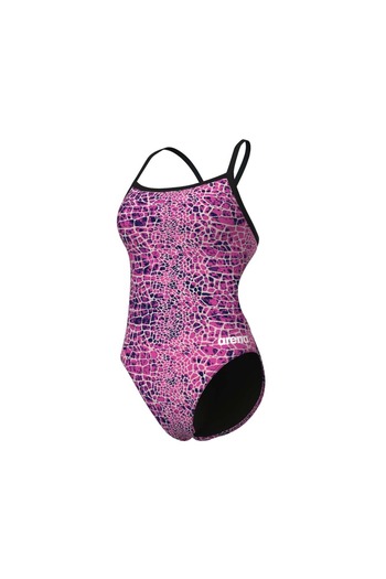 ARENA W Snakeskin Swimsuit Challenge Black-Pink Multi