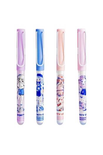 NEBO Set of 12 Gel Pens with 'Sporty Girl' Theme, Anime Design, Black Ink