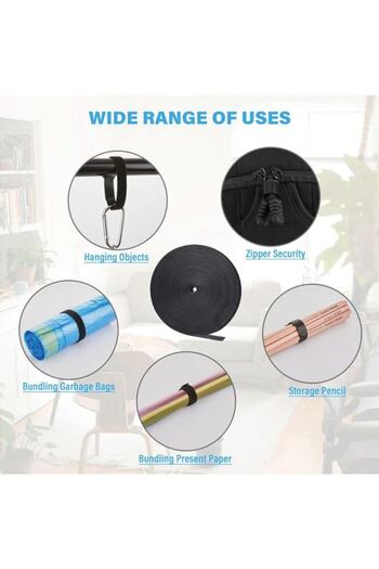 ANTBRO Black Hook-and-Loop Tape Antbro®, Pre-Cut at 2.5cm, Ideal for Organizing Small Objects and Cables,