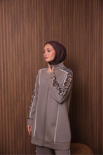 Tebrikler tekstil Women's Winter Top and Bottom Hijab Suit Model G3532