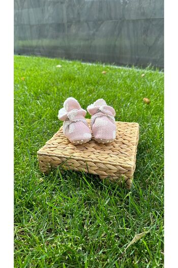 BabyDia Knitwear Heart Patterned Non-Slip Sole Booties