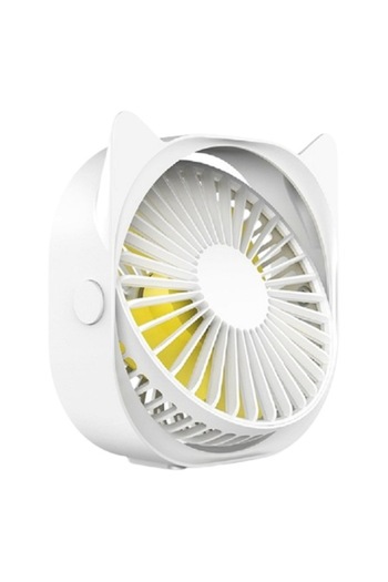 Danex Mini desk fan with USB, 360 degree rotation, 3 speeds, 13.5 x 12.8 cm, White