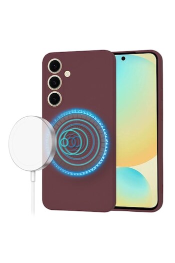 Danex Protective Case for Samsung Galaxy S24 FE, S69, Canvas, Plum Noble Red