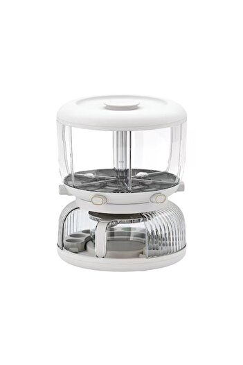 Flippy Stacked Cereal Dispenser, Rotating 360, 6 Compartments, 10L Capacity, Egg Tray, Drain Vessel, 35x27.
