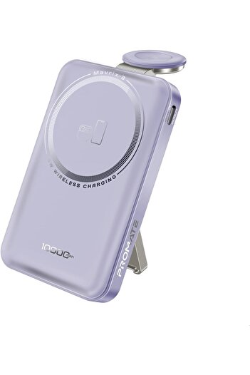 Promate Power Bank 3×1 with 10,000mAh capacity, wireless MagSafe 15W charging, Apple Watch charging 3.5W, U