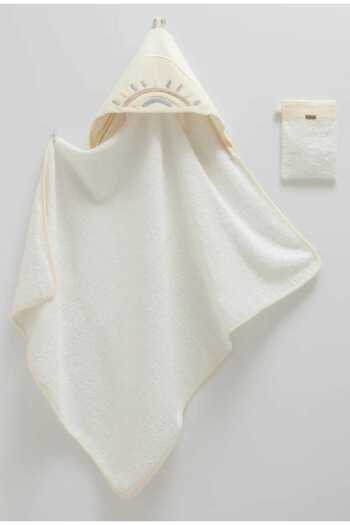 Caramell İncibaby 100% Cotton 82X90 cm and 1 Piece Pouch Sun Patterned Swaddle Towel 0-2 Years Old