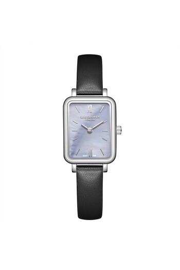 Lee Cooper Lc08208.351 Rectangular Dial Leather Strap Metal Case 3 Atm Water Resistant Black Color Watch