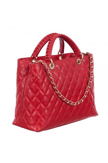 AZZURA Geantă Natalia, 100% leather, silver with quilted appearance, golden chain, code 8001