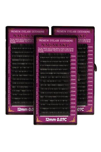 NAGARAKU Ipek Kirpik 3 Adet 0,07 Klasik D KIVRIM 10 MM