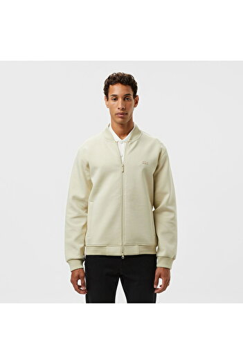 Lacoste Men's Zippered Beige Sweatshirt