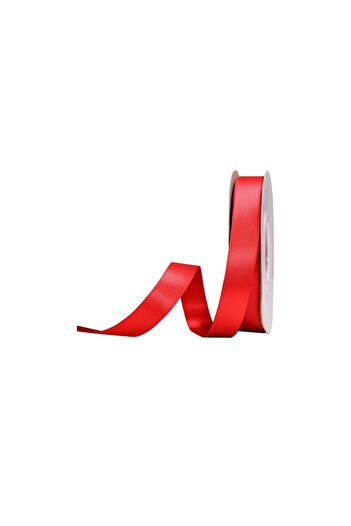 OEM Satin Ribbon, Width 1 cm, Roll 22.9 m, Red