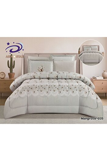Asia High-quality 6-piece printed double quilt set - multi-colored