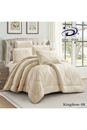 Asia 6-piece luxurious plain embroidered quilt