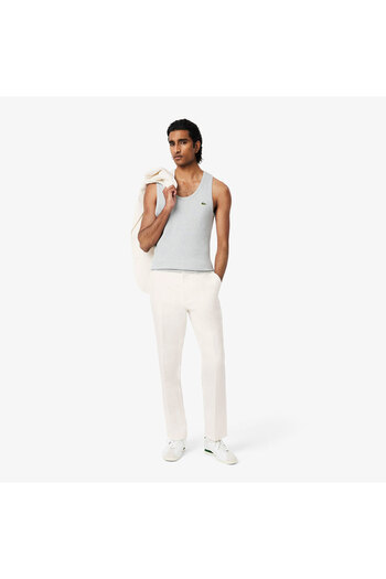 Lacoste Men's Regular Fit Linen White Trousers