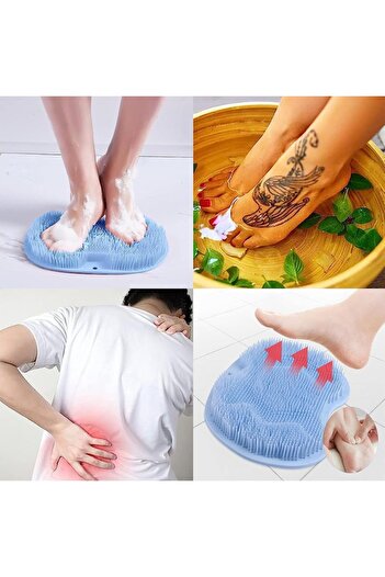 AllizBan Silicone Shower Mat, AllizBan, Foot Massage and Cleaning, 30 x 25 CM, Blue