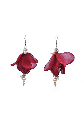 Corizmi Long veil earrings with silver and gold pearls, stainless steel, handmade, Fairy