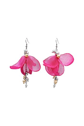 Corizmi Long veil earrings with silver and gold pearls, stainless steel, handmade, Fairy