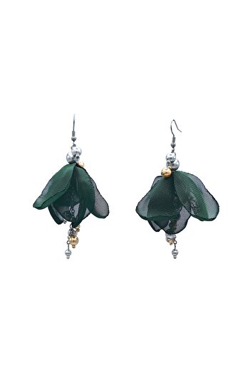 Corizmi Long veil earrings with silver and gold pearls, stainless steel, handmade, Fairy